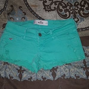 Hollister teal Jean shorts sz.0 w24